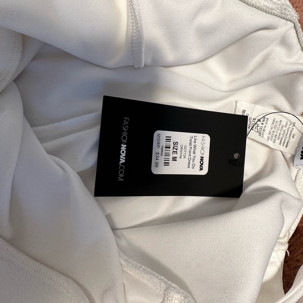 NWT Fashion Nova white twist front dress - Picture 5 of 8